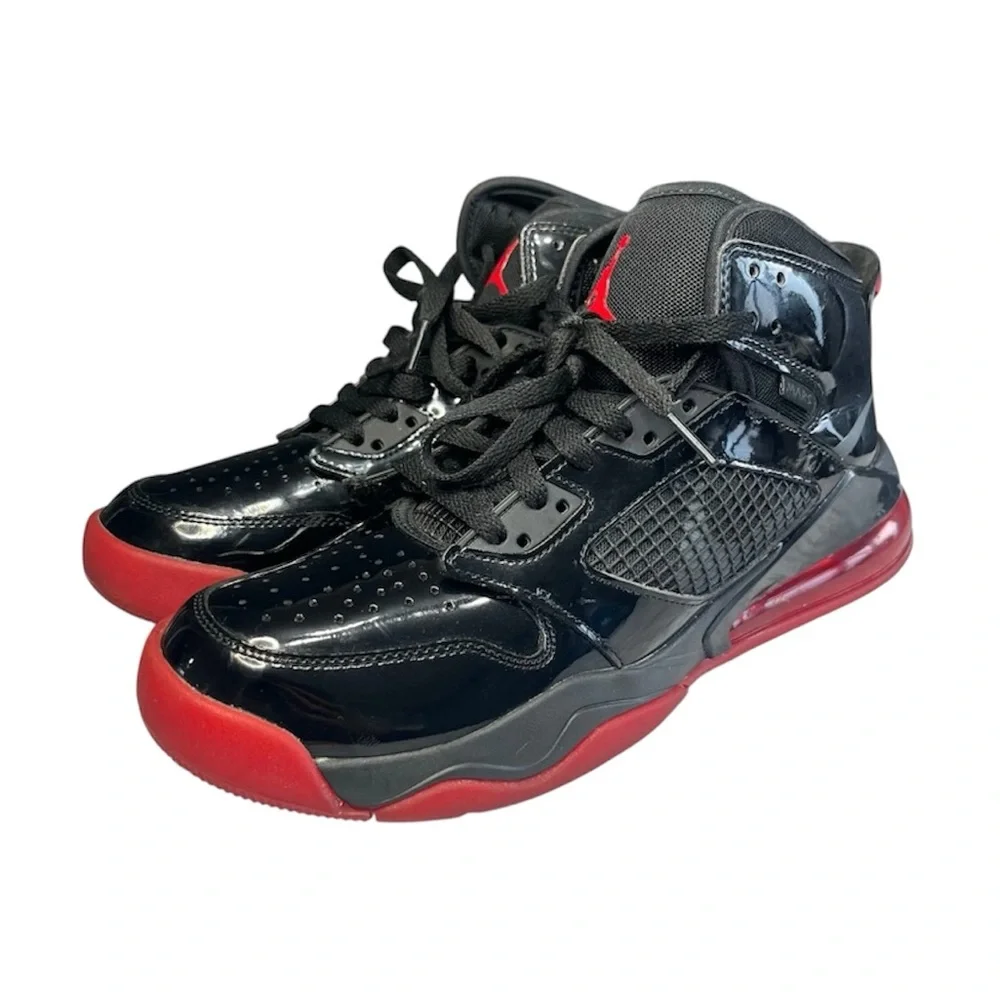NIKE AIR JORDAN MARS 270 "PATENT BRED" BLACK-GYM RED SIZE 9.5 RARE! [CD7070-006] - Picture 2 of 8